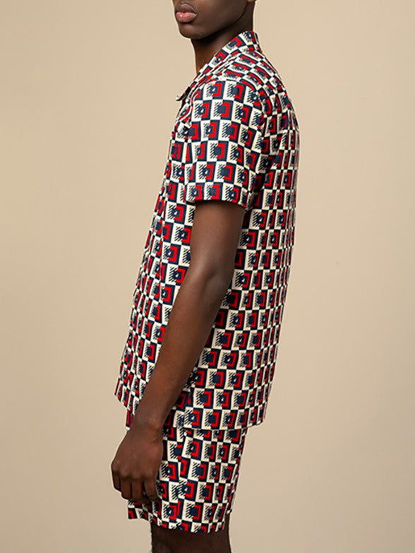 Polo Mens PJC Short Sleeve Monogram Shirt - Red 0048043.