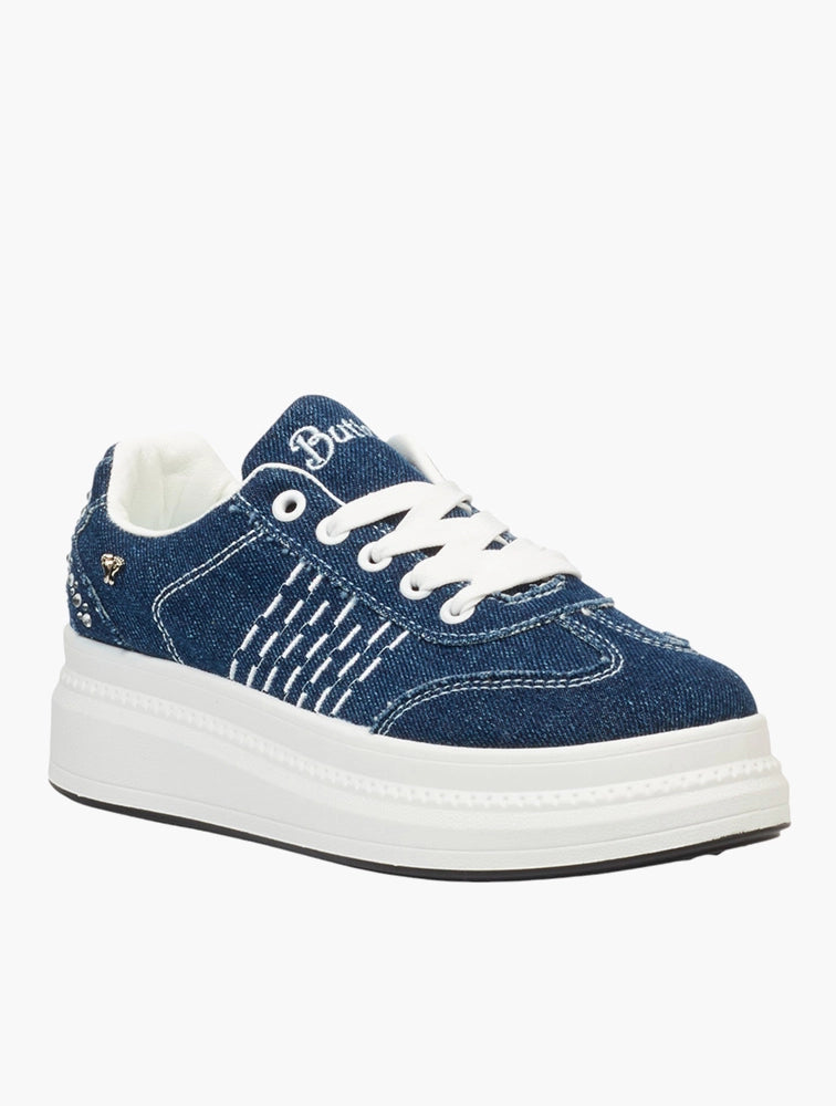 Butterfly Feet Senhora 18 Denim Lace-up Sneaker.