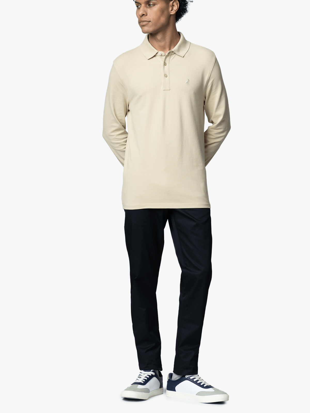 POLO Long Sleeve Essential Golfer - Stone.