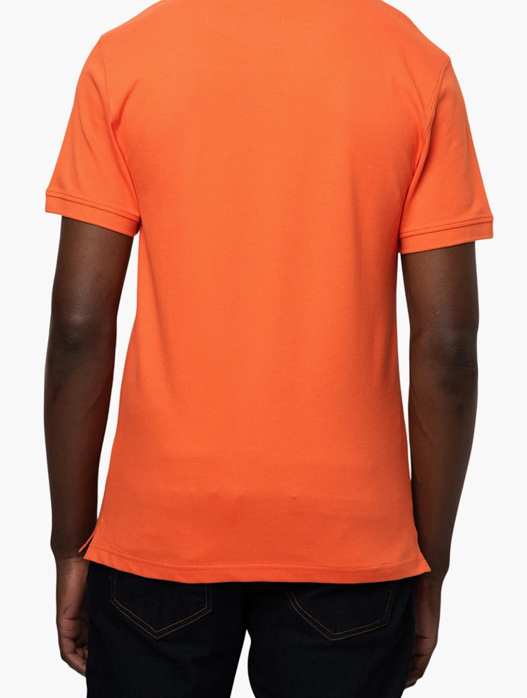 Mens Essential Pique SS Golfer Orange.