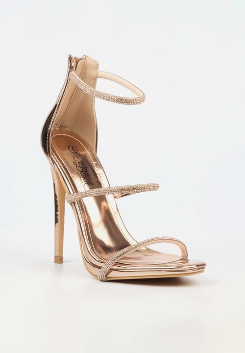 Miss Black Heel Bou 6 strappy stiletto - rose gold