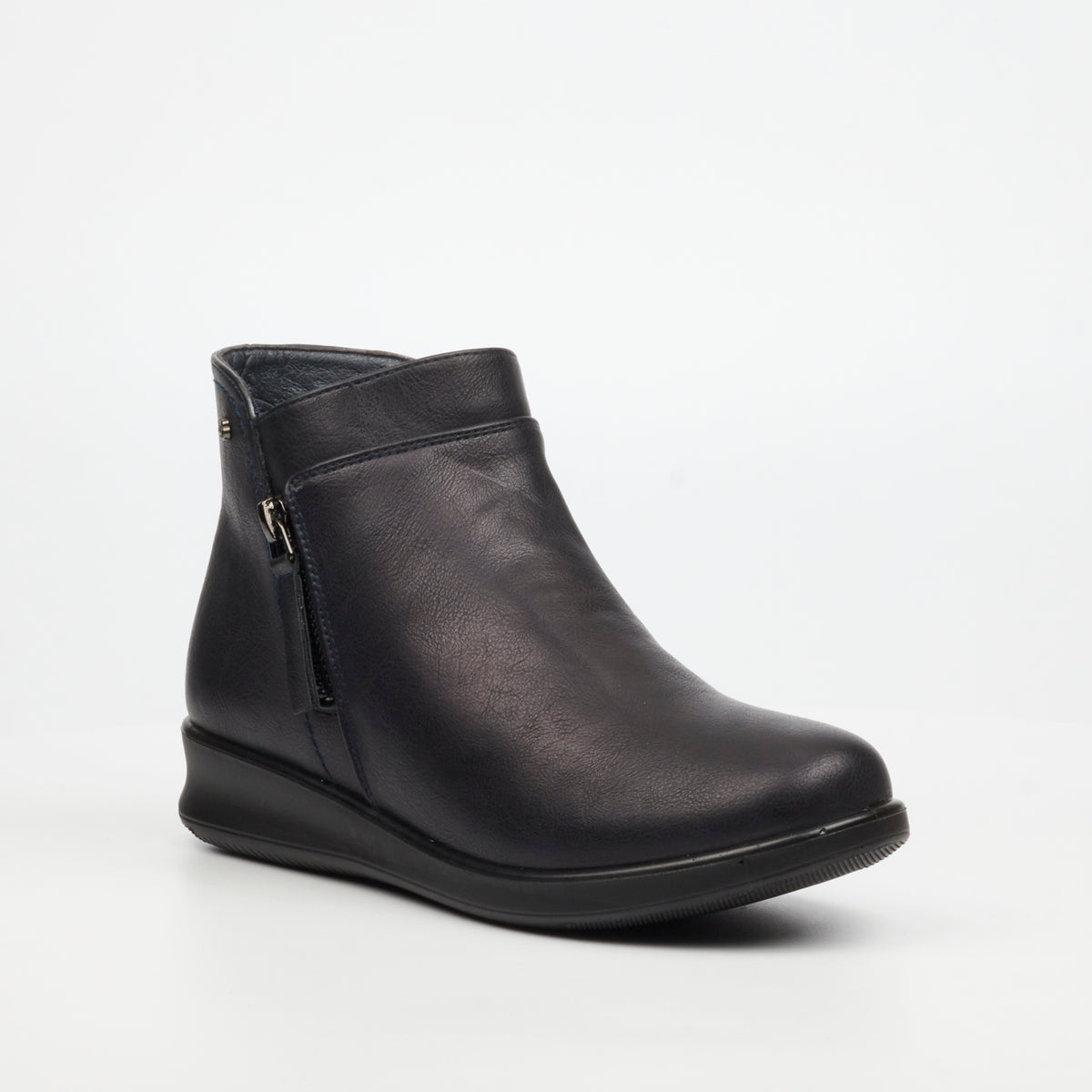 Butterfly Feet Bexly 1 Ladies Ankle Boot - Navy - Faux Leather.