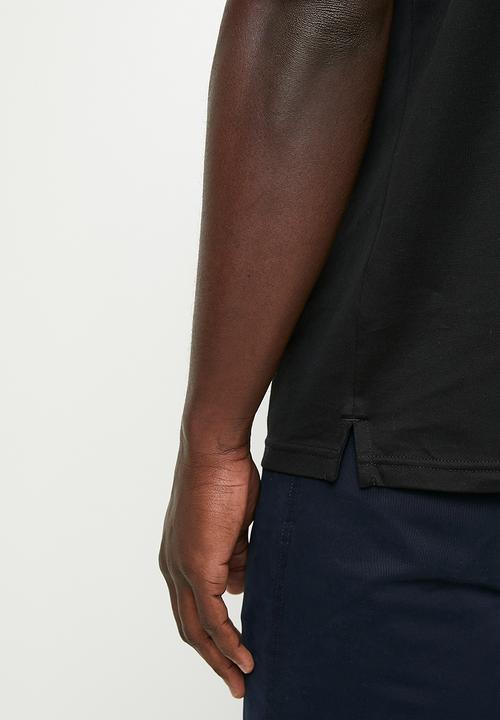 Pringle James Jacquard Collar Golfer - Black.