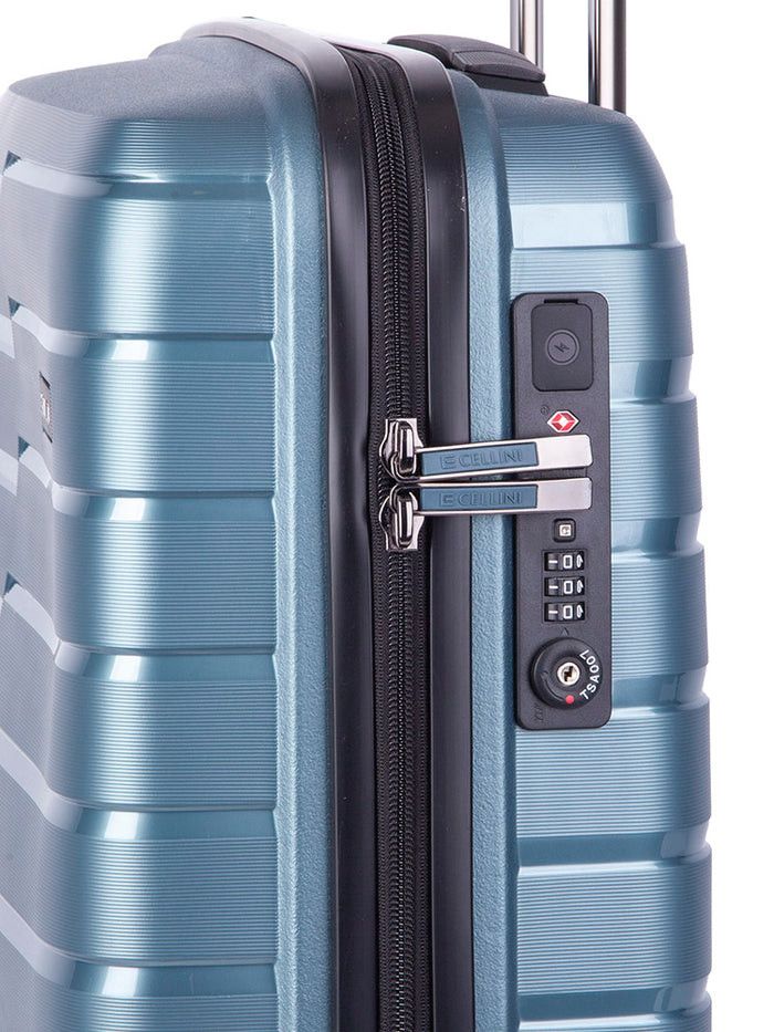 Cellini Microlite Blue 4 Wheel Trolley Carry On 866506.