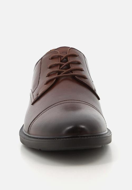Hush Puppies Men's Formal Shoes Lace Up Dark Tan.