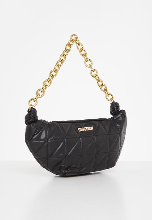 Sissyboy Half Moon Quilted Handbag - Black.