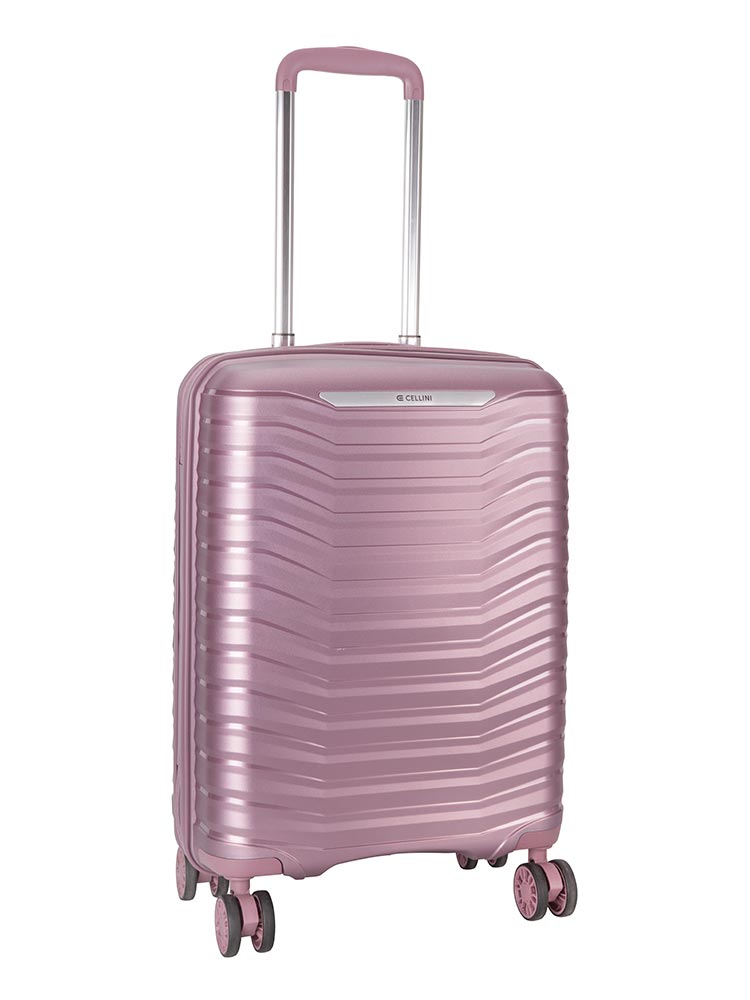 Cellini Aerotech 4 Wheel Trolley Suitcase Pink.