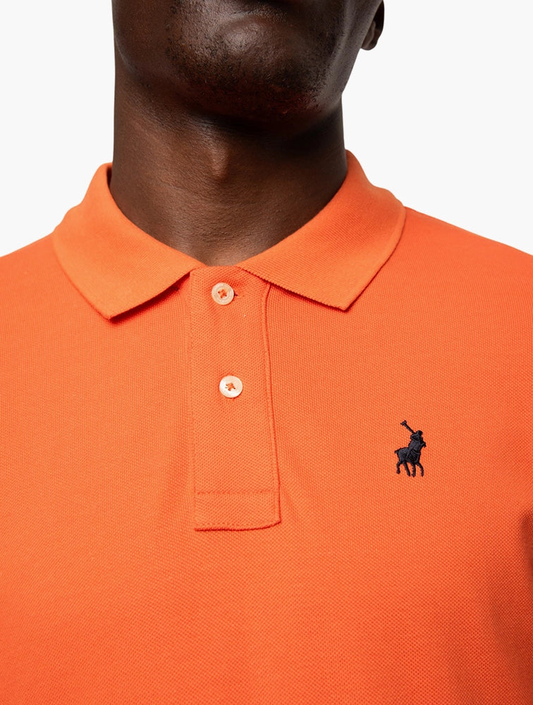 Mens Essential Pique SS Golfer Orange.