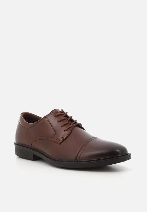 Hush Puppies Men's Formal Shoes Lace Up Dark Tan.