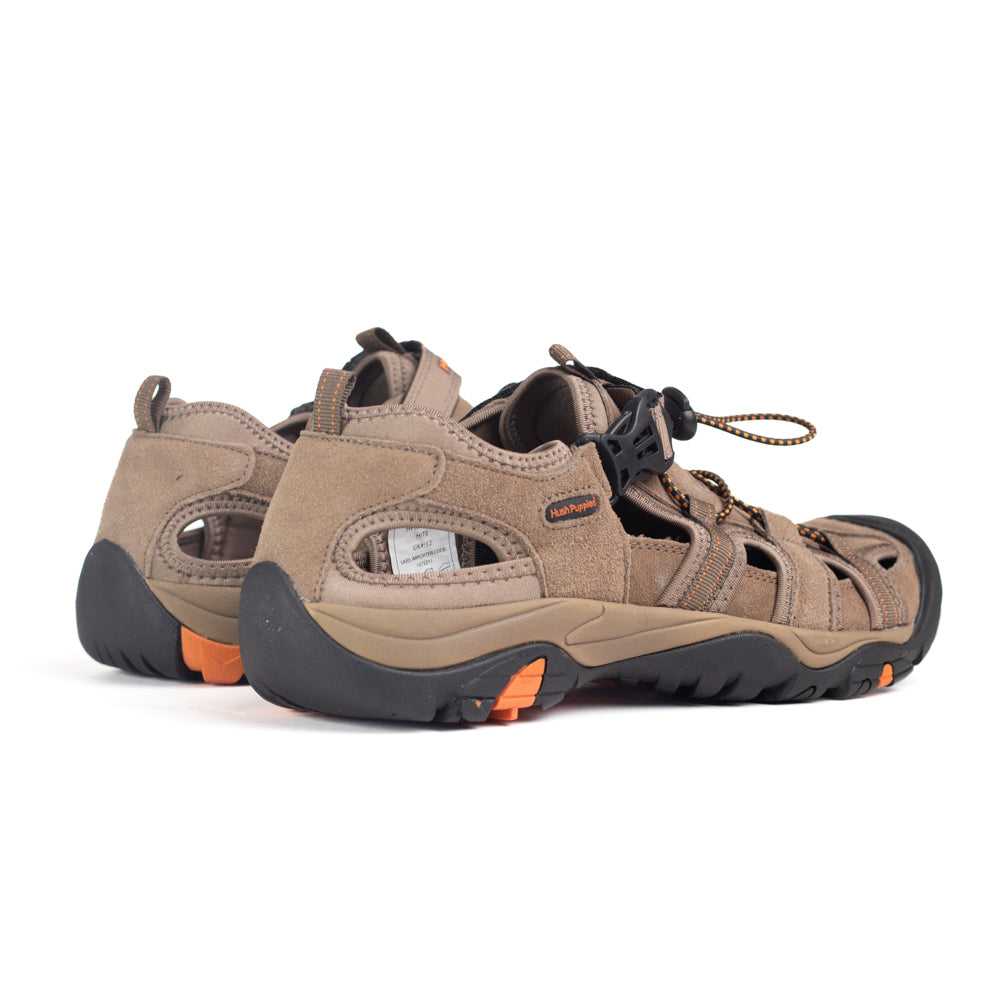 Hush Puppies Mens Hite Cow Suede Mesh Sandal - Brown