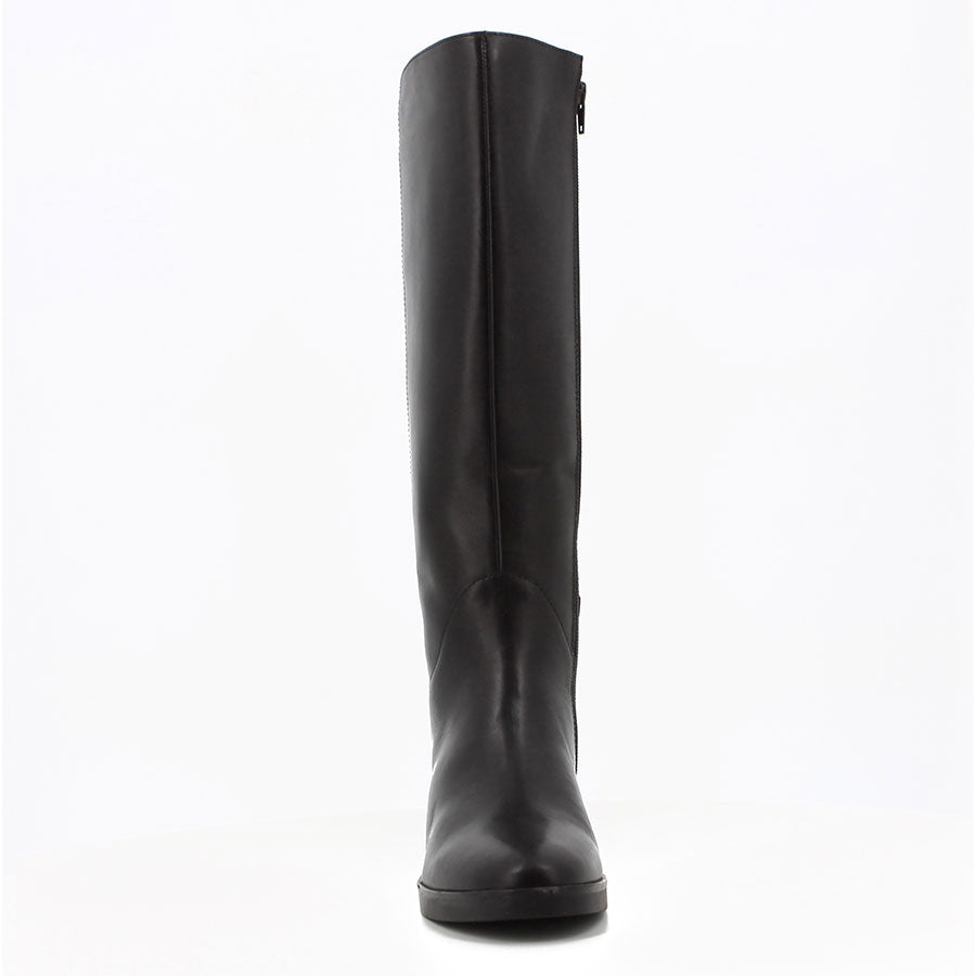 Hush Puppies Sloane Long Leather Boots - Black.