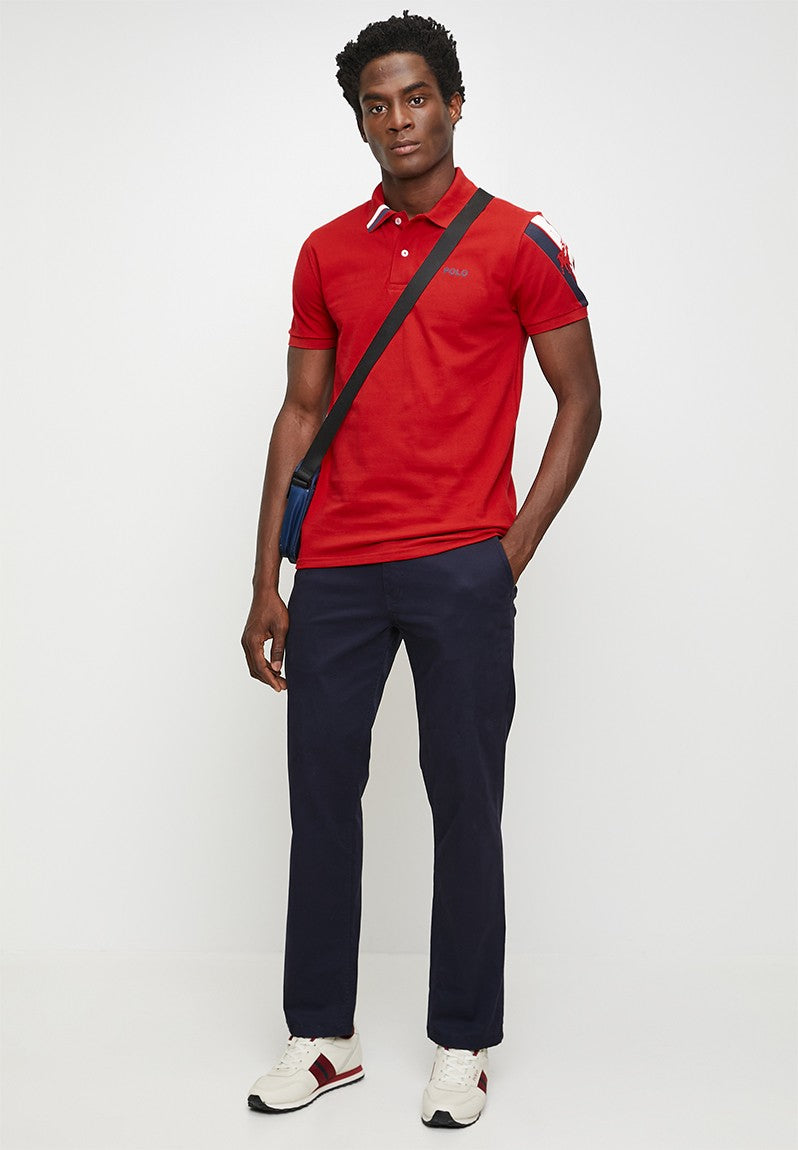 Polo Mens Active Sleeve Pony Short Sleeves Golfer - Red