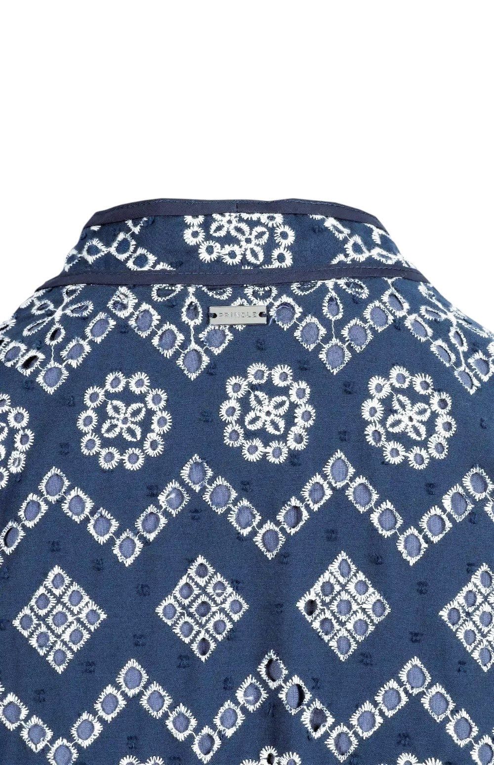 Pringle Women's Dress Blue Rea Embroidered Midi.