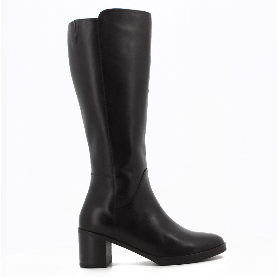 Hush Puppies Sloane Long Leather Boots - Black.
