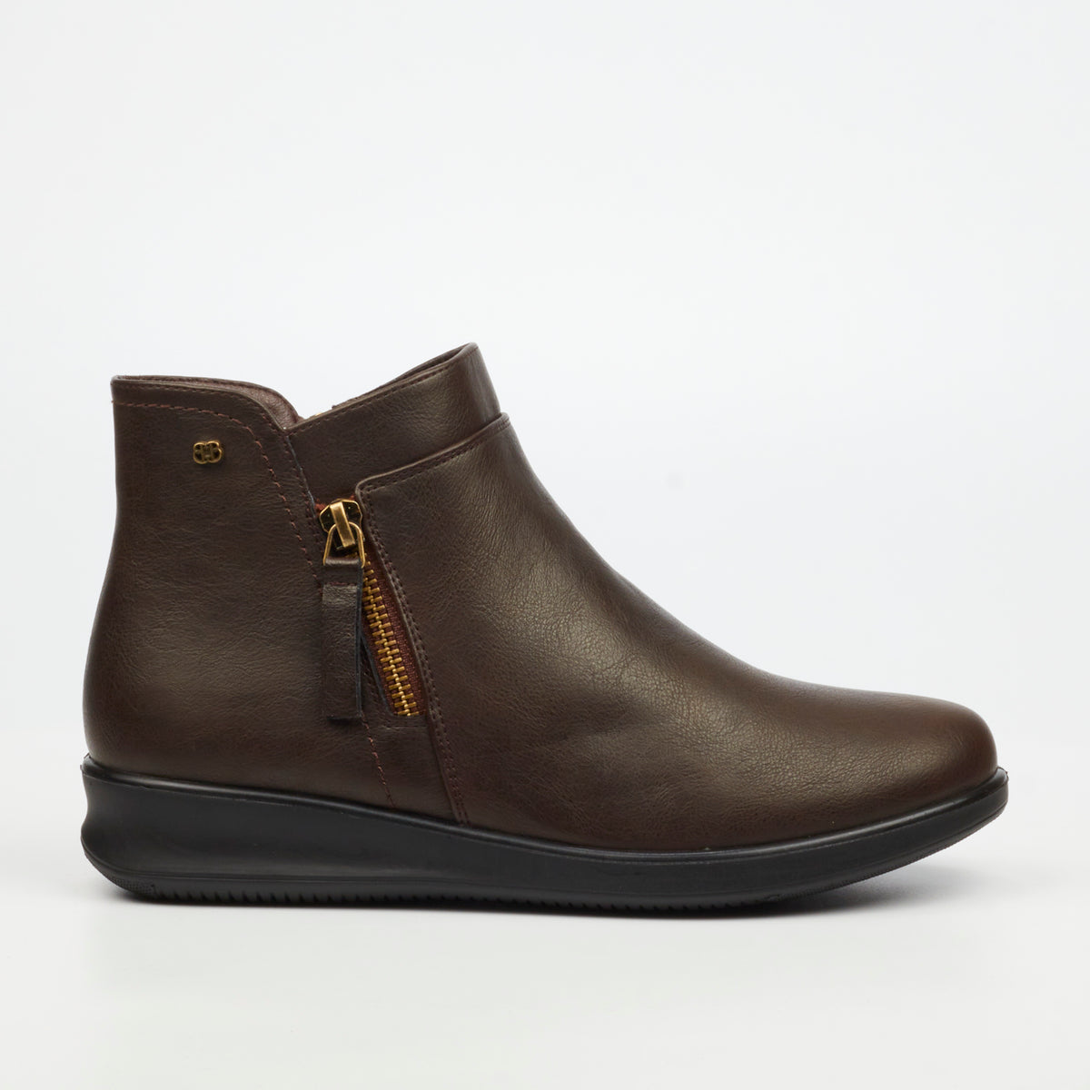 Butterfly Feet Bexly 1 Ladies Ankle Boot - Chocolate - Faux Leather.