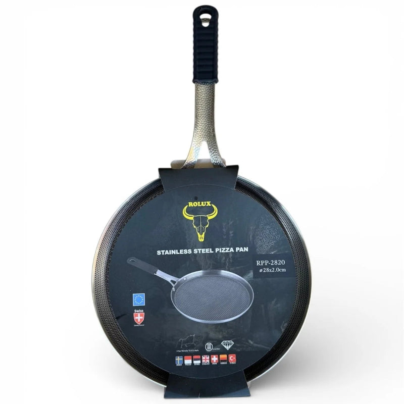 Rolux High Quality Stainless Steel Pizza/Roti Pan 28cm RPP-2820.
