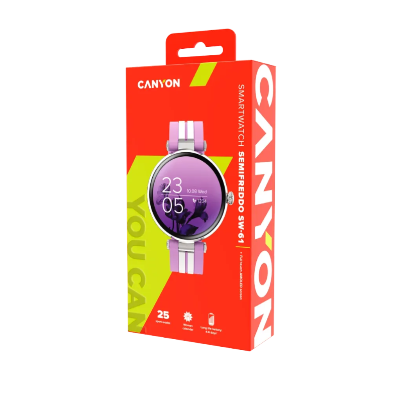 CANYON Semifreddo SW-61 Smart Watch CNS-SW61PP Lavender.