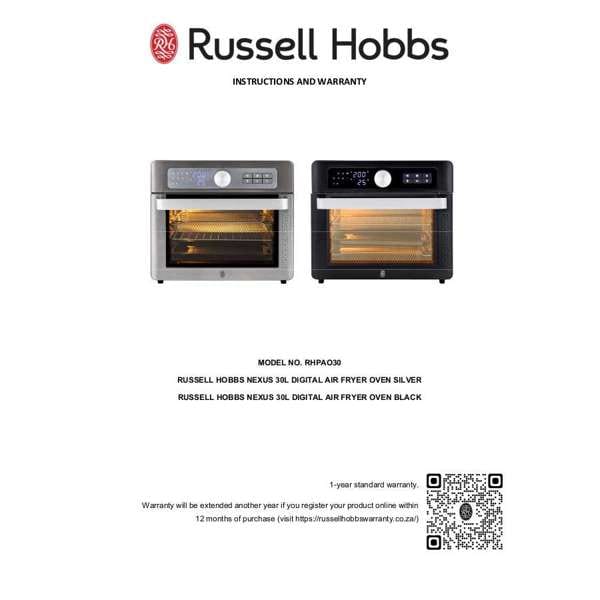 Russell Hobbs AIR FRYER Russel Hobbs Nexus 30L Digital Air Fryer Oven Black RHPAO30