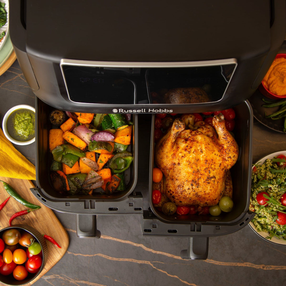 Russell Hobbs AIR FRYER Russell Hobbs 9L Dual Air Fryer RHAF09DSS