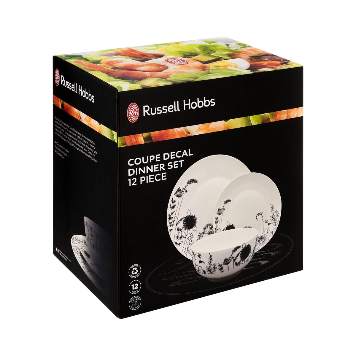 Russell Hobbs Dinner Set Russell Hobbs New Bone 12pc Coupe Decal Dinner Set RHDS7476 (7464511701081)
