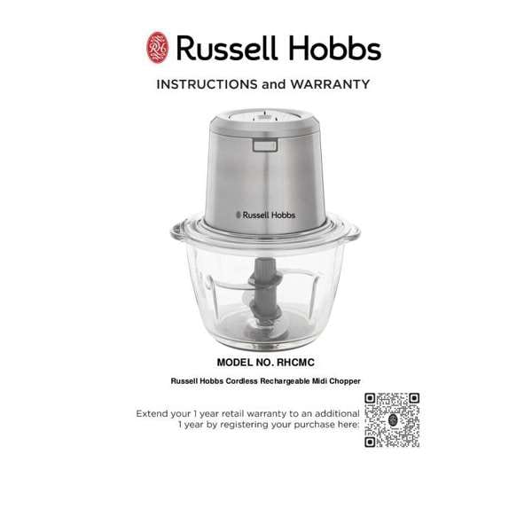 Russell Hobbs Hand Mixer Russell Hobbs Cordless Rechargeable Midi Chopper RHCMC (863099) (7813976850521)