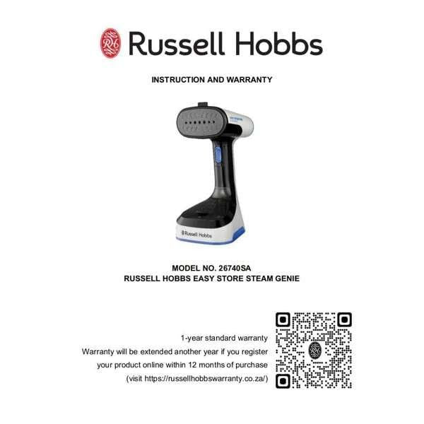Russell Hobbs Iron Russell Hobbs Easy Store Pro Handheld Steamer 26740SA