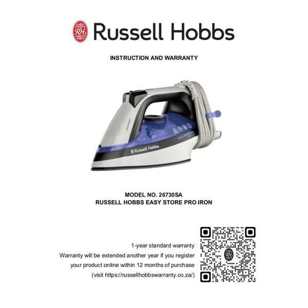 Russell Hobbs Iron Russell Hobbs Easy Store Pro Wrap & Clip Steam Iron 26730SA
