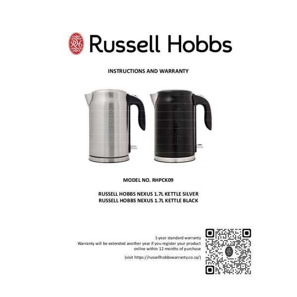 Russell Hobbs KETTLE Russell Hobbs Nexus 1.7L Cordless Kettle Black RHPCK09