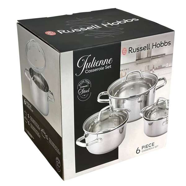 Russell Hobbs Pots Set Russell Hobbs Julienne 6 Piece Pots Casserole Set RHCS06