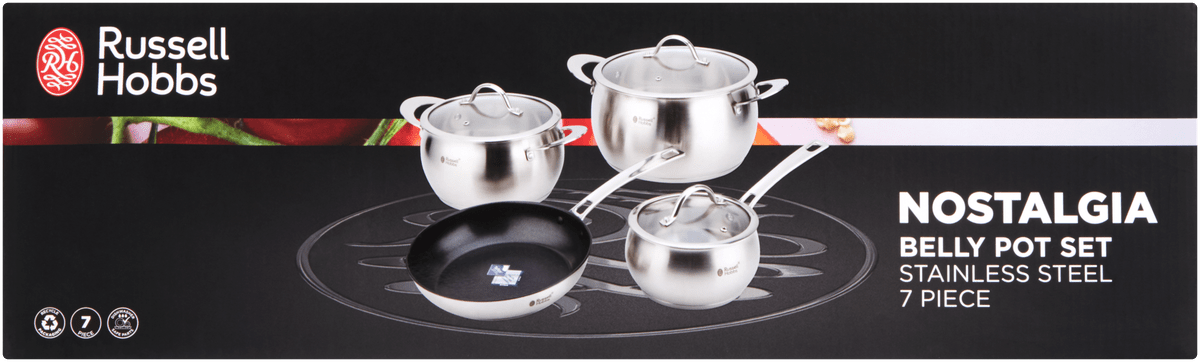 Russell Hobbs Pots Set Russell Hobbs Nostalgia 7 Piece Belly Pot Set RHNP6679 (7172080959577)