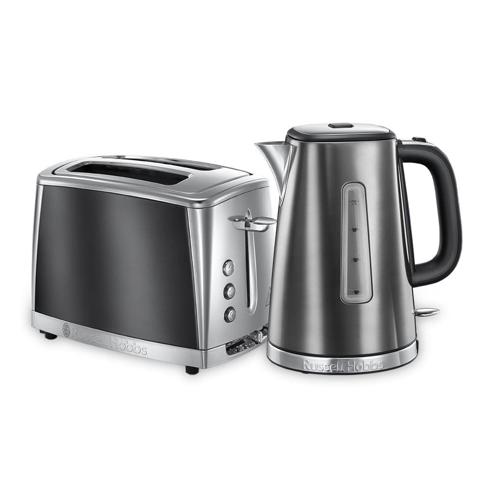 Russell Hobbs TOASTER & KETTLE Russell Hobbs Luna 2 Slice Toaster and Kettle Set Moonlight Grey