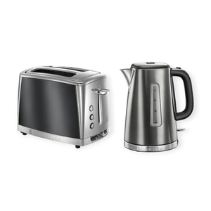 Russell Hobbs TOASTER & KETTLE Russell Hobbs Luna 2 Slice Toaster and Kettle Set Moonlight Grey