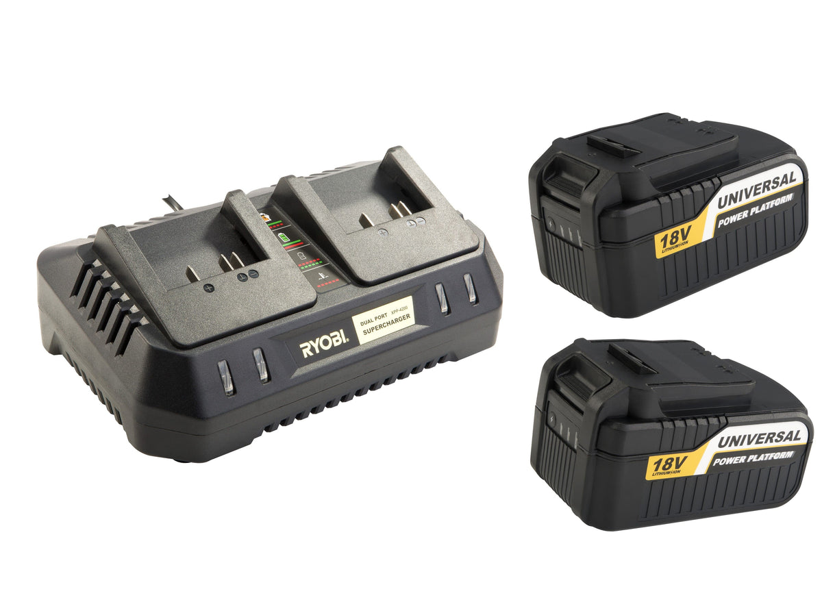 Ryobi Batteries Ryobi 18 V Batteries and Charger XB-4000K