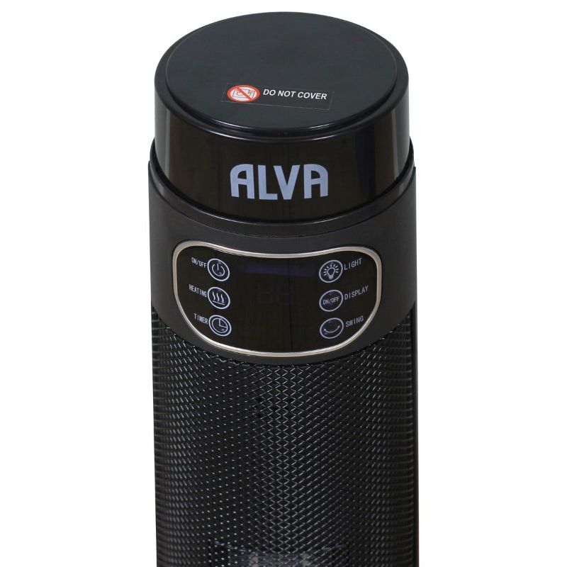 Alva - Electric - Tower Fan Heater - Light Effect.