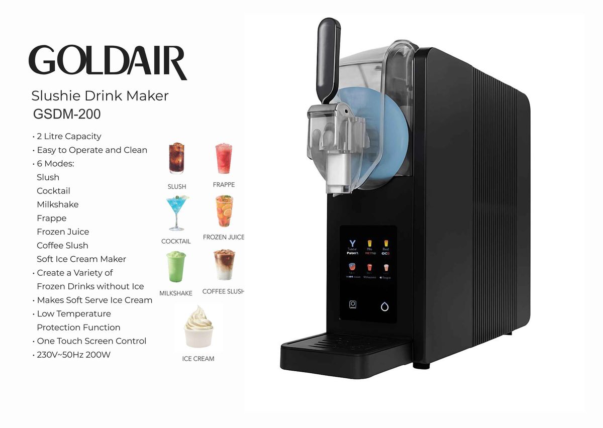 Goldair Slushie & Frozen Drink Maker 6 Preset Modes GSDM-200