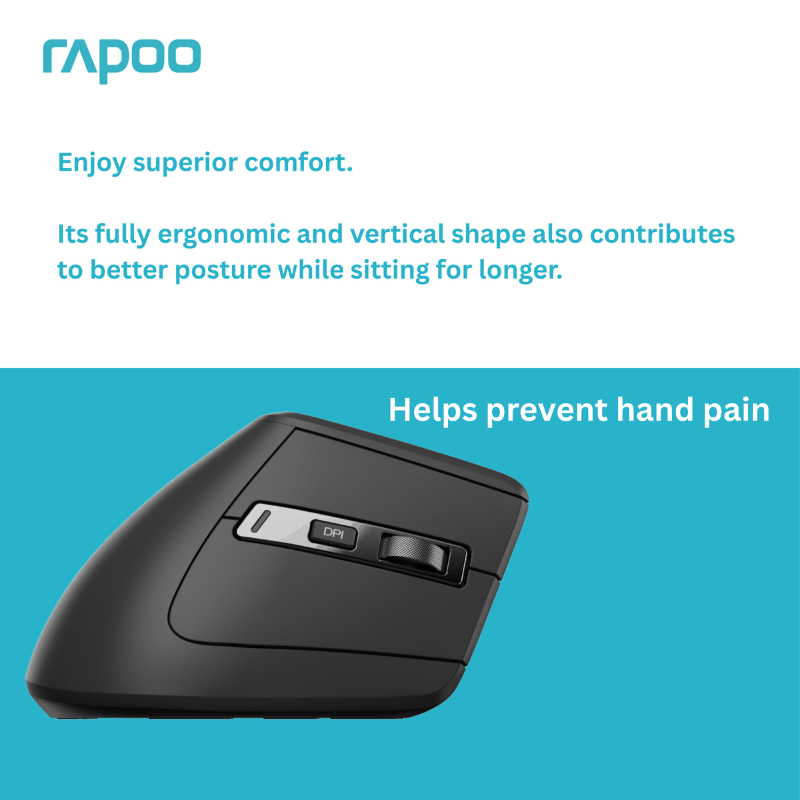 Rapoo EV310M Ergonomic Multimode Wireless Mouse.