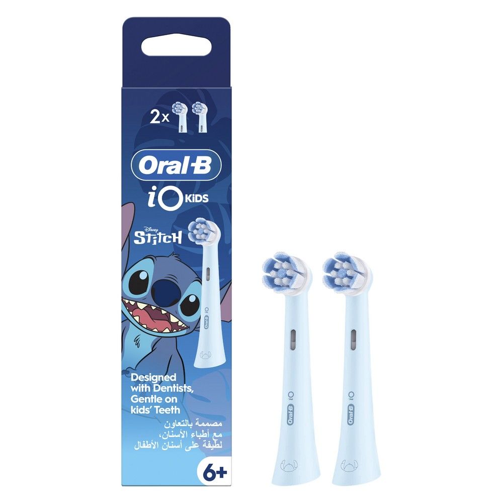 Oral-B iO Kids Disney Stitch Replacement Brush Head 2 Pack Blue