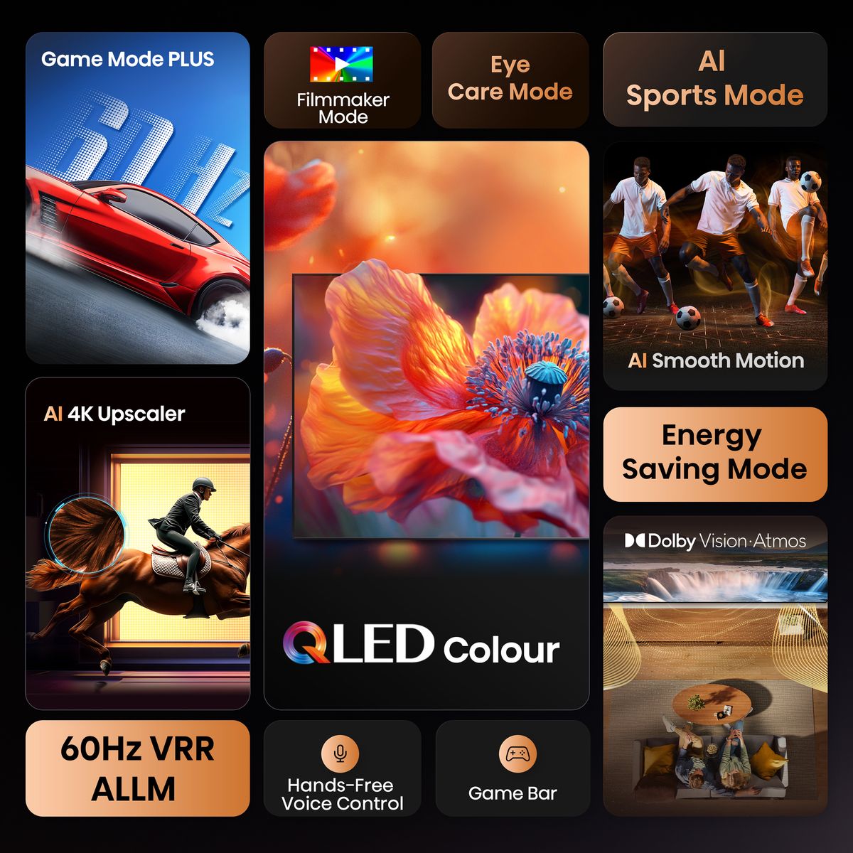 Hisense 43" E7Q QLED Smart TV with AI Upscaler, Dolby Atmos & Smooth Motion