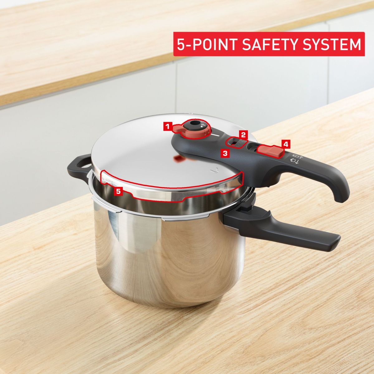 Tefal Manual Pressure Cooker 6L With Ingenio Cookware Set P2580708
