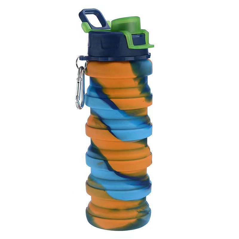 Collapsible Silicone Water Bottle 500ml Adjustable to 225ml
