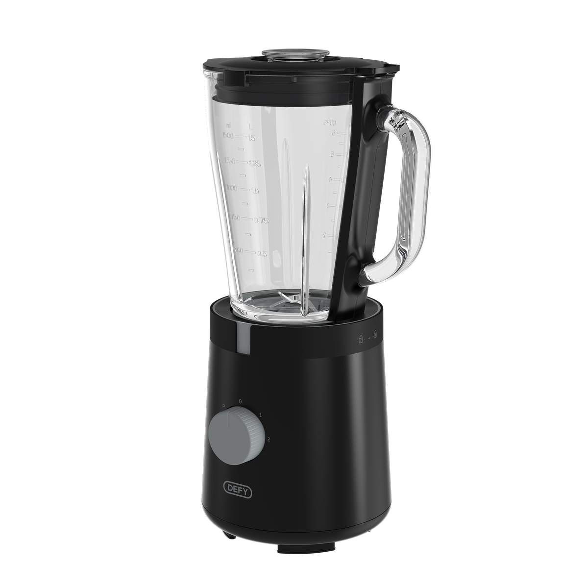 Defy Black Glass 1.5 L Table Blender Black/Silver TB6261G.
