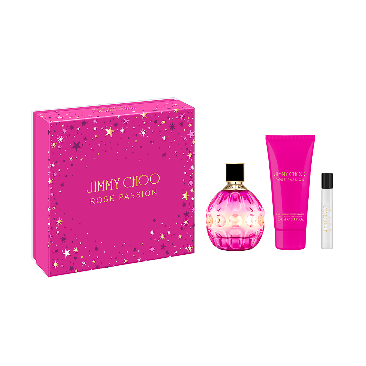 Jimmy Choo Rose Passion Gift Set 100ml Edp + 100ml Body Lotion + 7.5ml