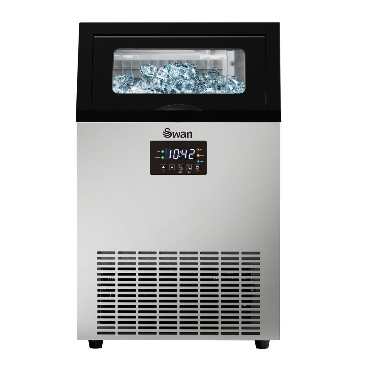 Swan 50kg Silver Plumbed-In Commercial Ice Maker SM50S