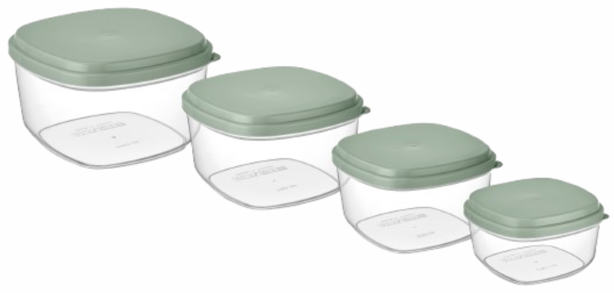 Sunplast Airtight Food Storage Plastic Container Set 4-Piece SC-4235