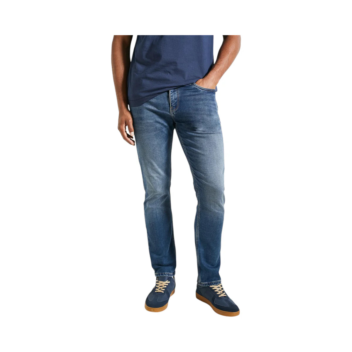 Polo Knitted Slim Leg Denim Medium Wash 0055894