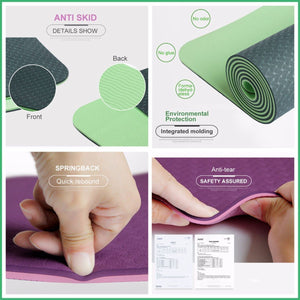 Eco-Friendly Non-Slip Yoga Mat 61x183cm 8mm
