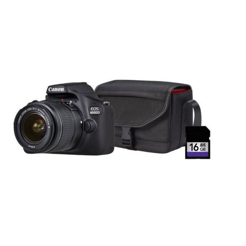 Canon 4000D 18MP DSLR Starter Bundle - Black