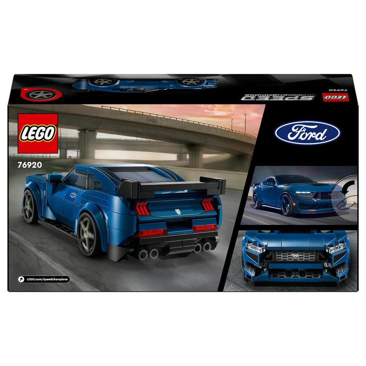 LEGO® Speed Champions Ford Mustang Dark Horse Sports Car Building Toy Cars (344 Pieces) 76920