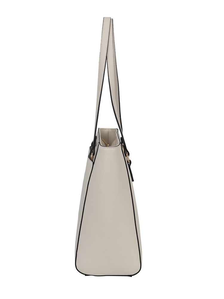 Elle  Embossed Tote Handbag Cream EL100101.
