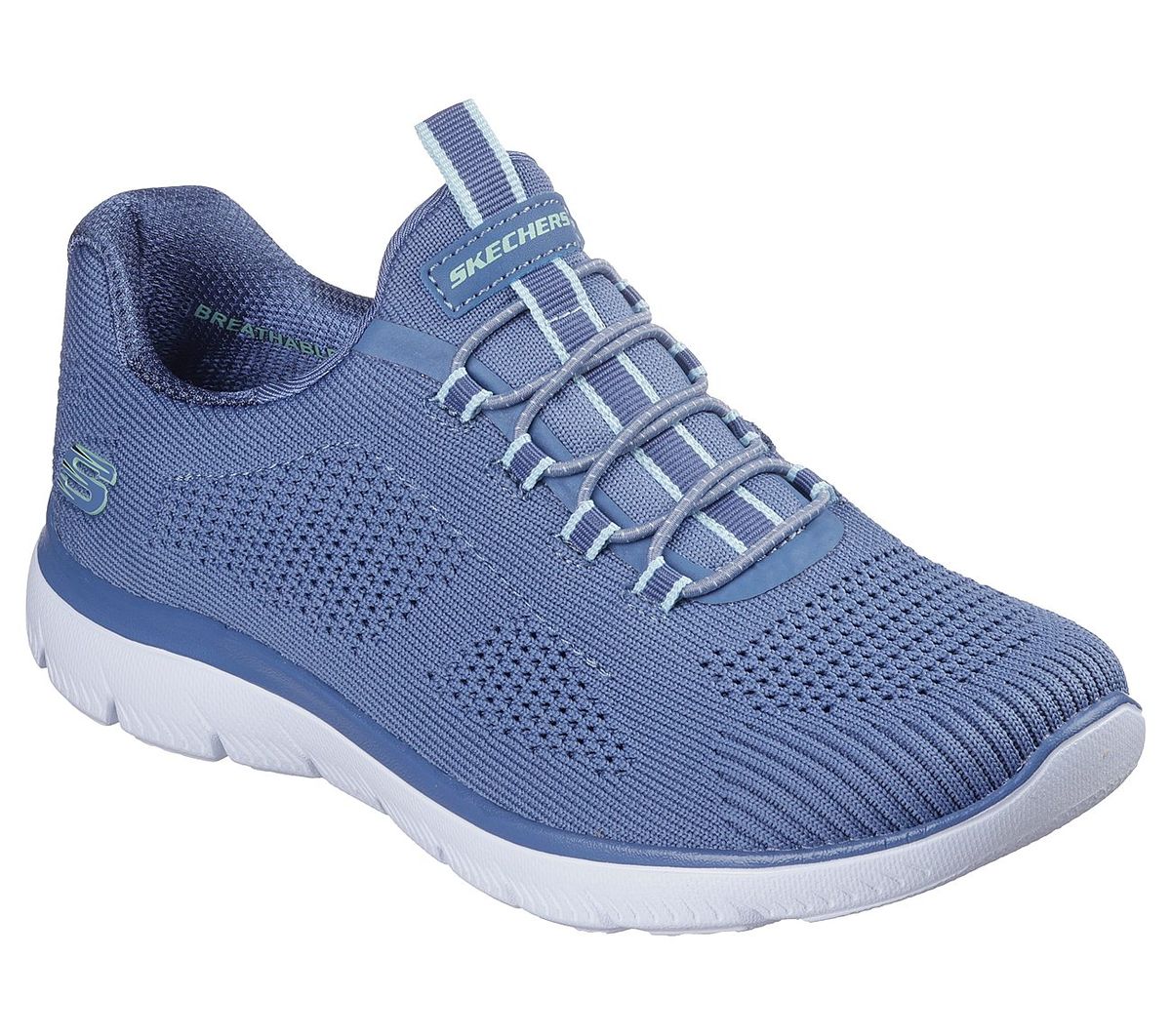 Skechers Women's Summits Soft Breeze Slate-Silver Blue 150276
